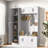 4-in-1 Tall Modern Hall Tree With Shoe Storage,  Cabinets, Coat Hooks, Metal Handles And Adjustable Shelves-2091454612
