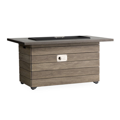 Frontier 25.8" H x 50" W Aluminum Propane Outdoor Fire Pit Table with Lid