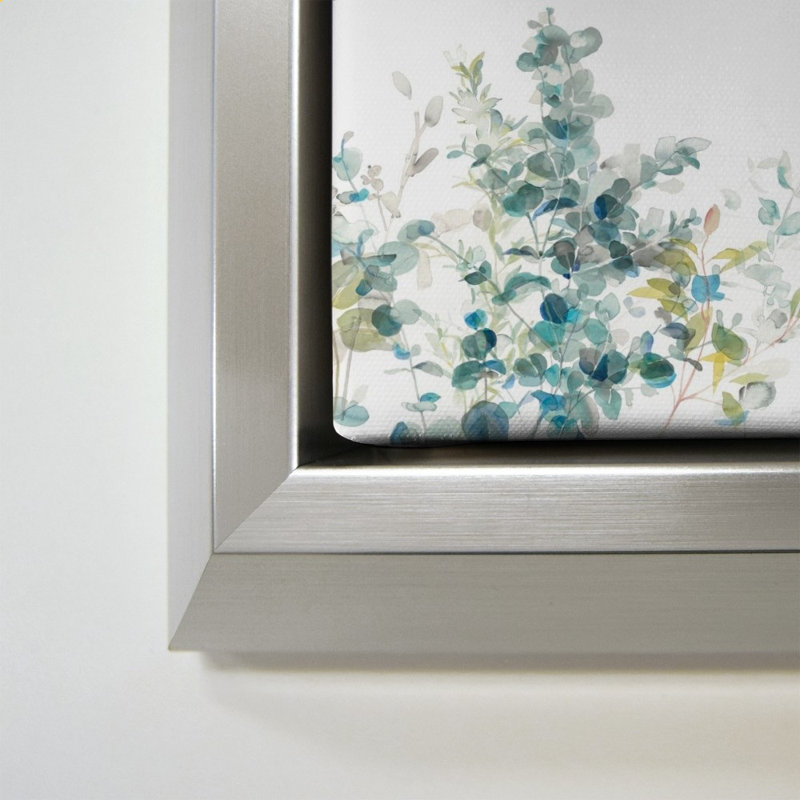«Eucalyptus I White» par Magnolia Simplicity, gris neutre - impression sur toile, H 24 po x l 24 po, Argent