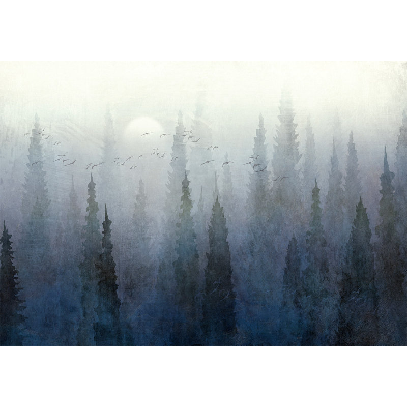 Murale paysage pelez et collez - Vol au-dessus de la forêt, L 173 po x L 124 po