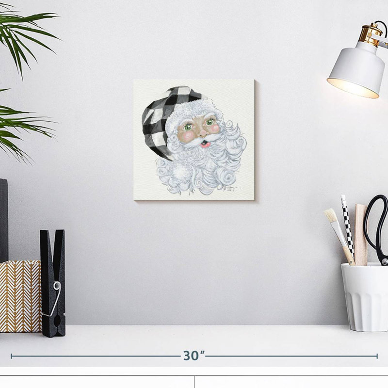 Père Noël Lelend avec carreaux Buffalo, H 10 po x l 10 po