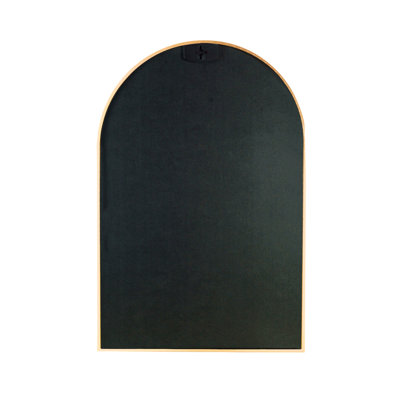 24X32 Inch Gold Metal Framed Arched Bathrrom Mirror For Wall
