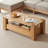Burlywood Solid Wood Rectangular Coffee Table-848996292
