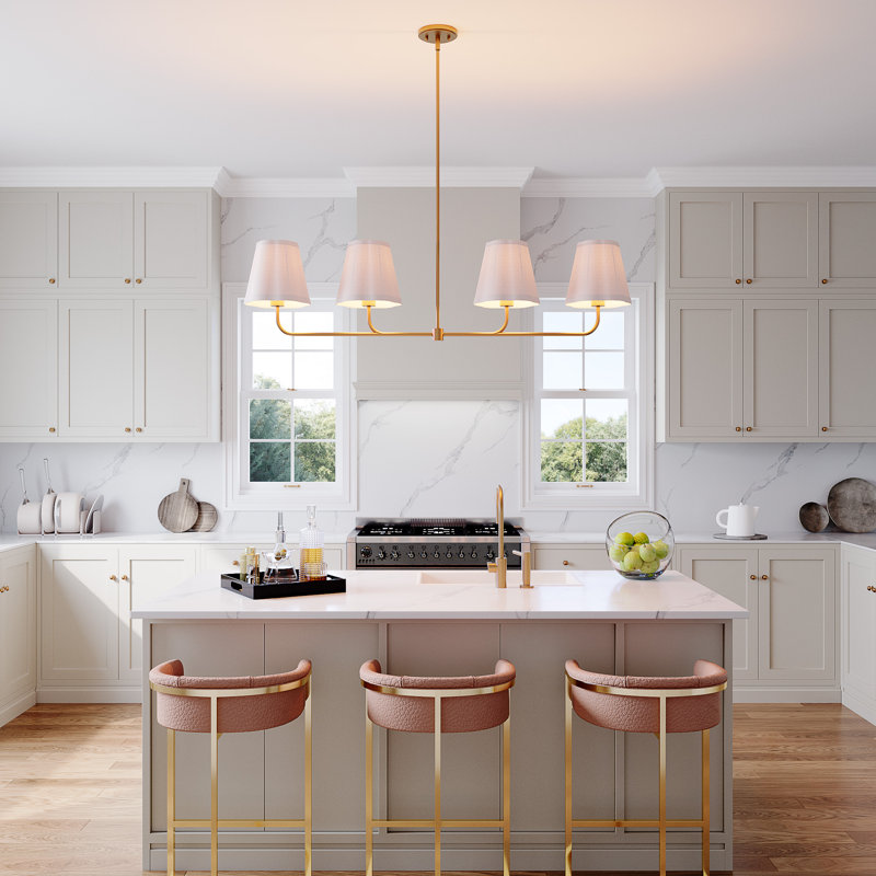 Cerilen 4 - Light Dimmable Gold Linear Chandelier Kitchen Island Chandelier