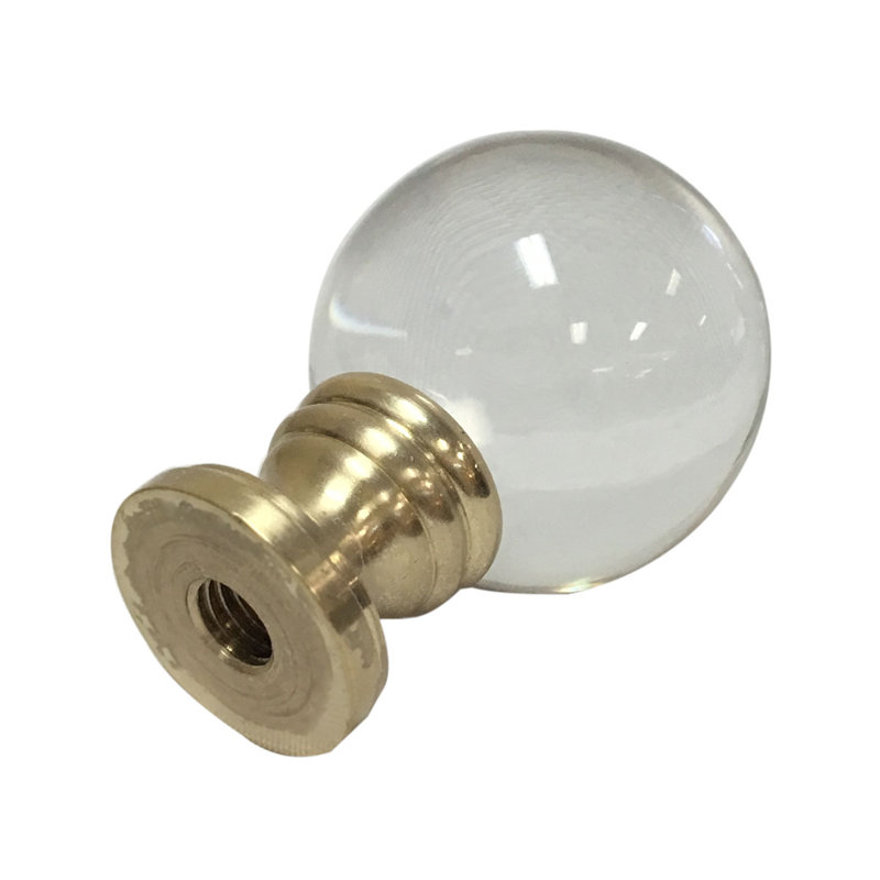 Faîteau de lampe boule de cristal, Base en laiton poli