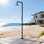 Douche d'extérieur autoportante en acier inoxydable H 94 po 94 po