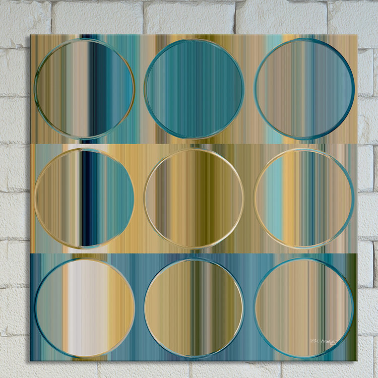 « cercles et carrés 48 », impression, H 24 po x l 24 po x P 1,5 po, Toile tendue