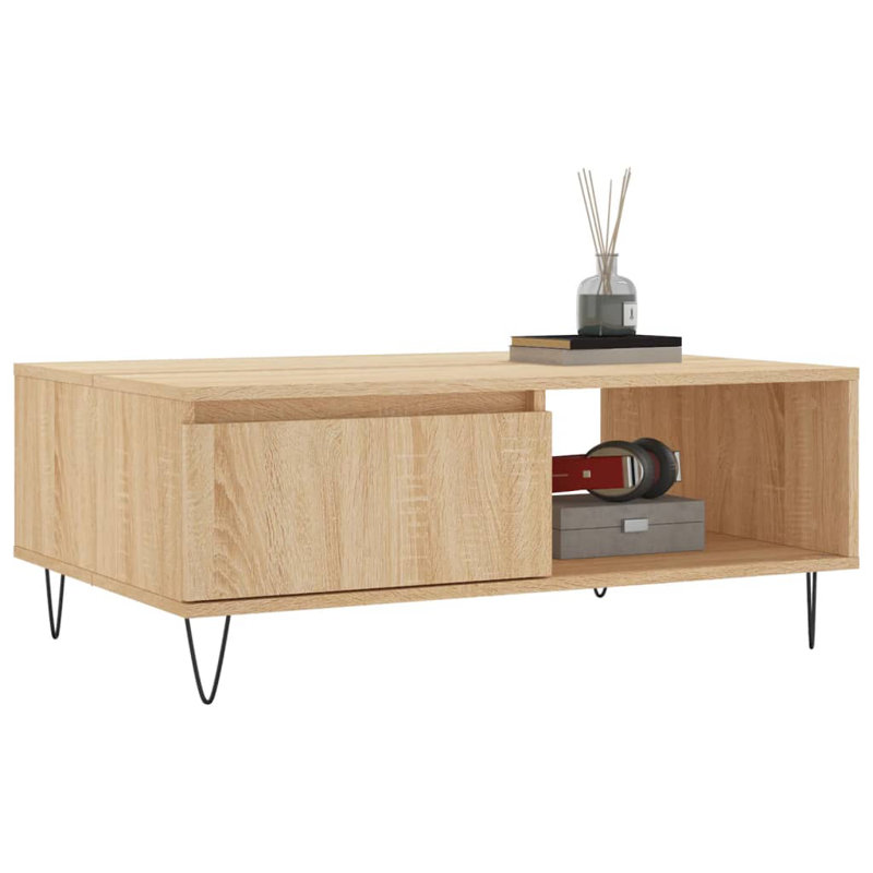 Gilbrae Four Leg Coffee Table with Storage, Sonoma Oak