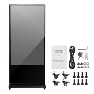 Digital Signage Display Touchscreen 4K UHD LCD Screen Floor Standing Kiosk