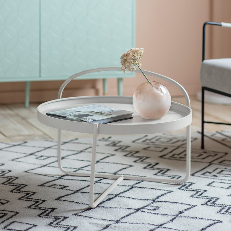 Cesalie Cross Legs Coffee Table, White
