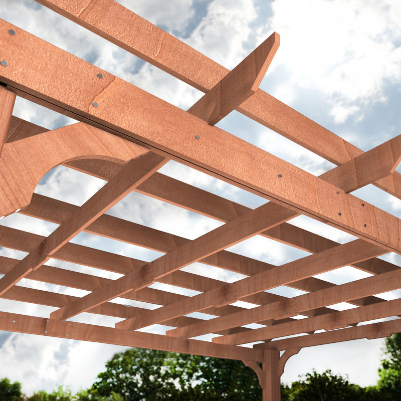 Solid Wood Pergola, 12 ft. W x 10 ft. D