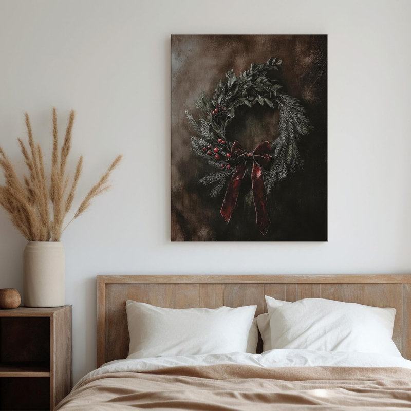 «Dark Christmas Wreath», art mural 24 po x 36 po