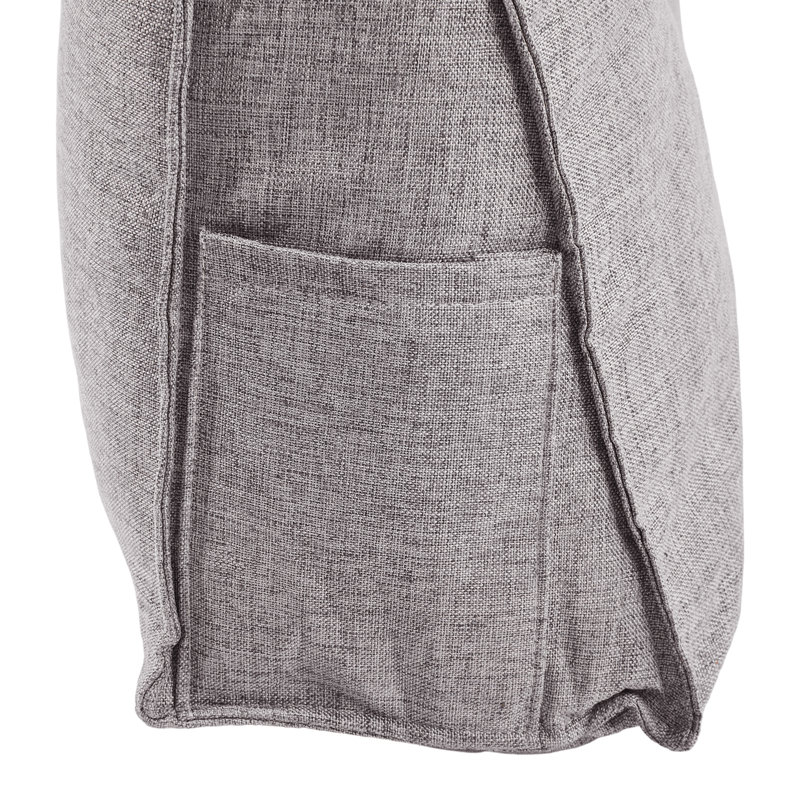 Cotton Rectangular Backrest, Light Grey, 180cm W x 20cm D