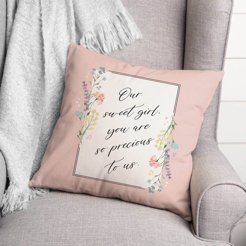 Coussin intérieur / extérieur Script Florals Precious To Us