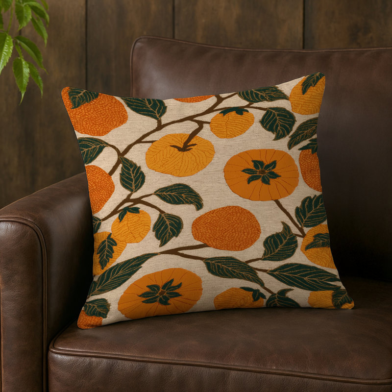Coussin intérieur et extérieur, Carré 18 po, Persimmon américain