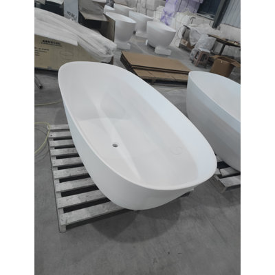Luxurious Soaking Experience Solid Stone Elegant Freestanding Bathtub For Spa-like Relaxation