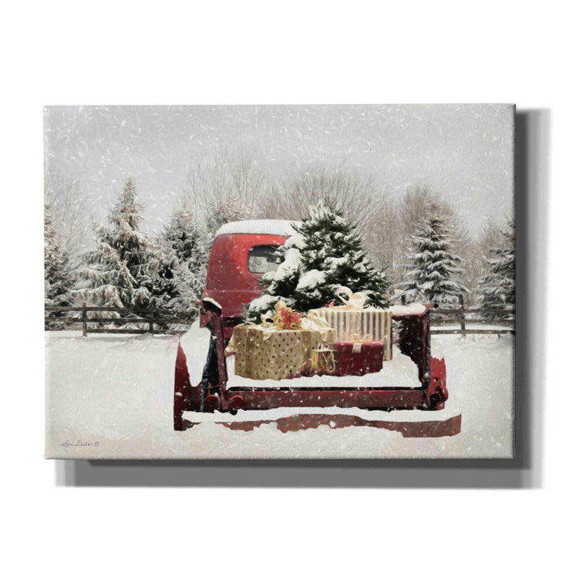 «Snowy Presents» par Lori Deiter, art mural sur toile, H 12 po x l 16 po x P 0,75 po