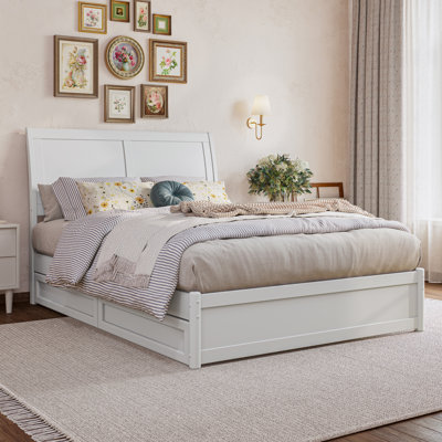 Lamayia Solid Wood Sleigh Platform Bed with Footboard and Storage Drawers by Red Barrel Studio