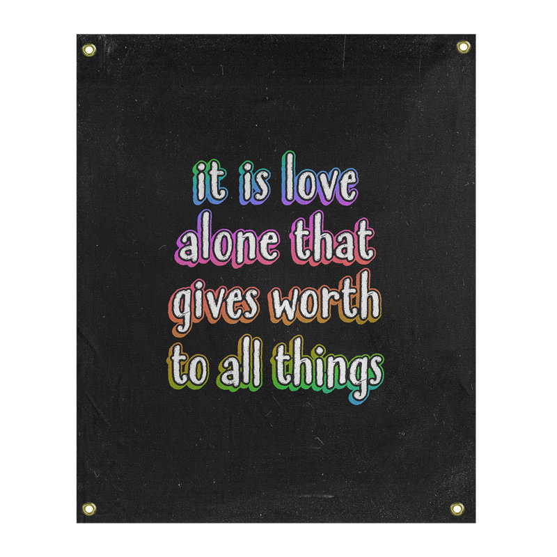 Tapisserie tableau noir de polyester love quot, H 36 po x l 26 po, Arc-en-ciel