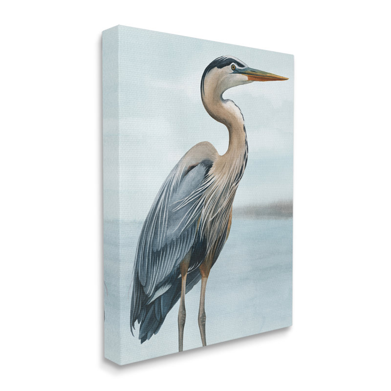 «Stupell Industries Coastal Heron Portrait» par Grace Popp, H 48 po x l 36 po x P 1,5 po