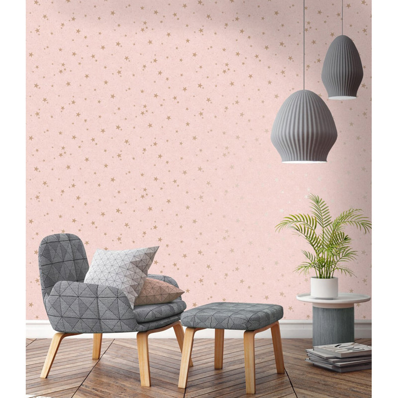 10m x 53cm Semi-Gloss Wallpaper Roll, Pink