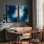 Art mural encadré, rétro, antique, classique pour chambre à coucher - 16 po x 24 po x 2 panneaux
