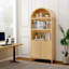Ensemble de bureau 2 pièces, table basse à plateau relevable et bibliothèque arquée, bibliothèque avec armoire de rangement, petite table basse-857975392