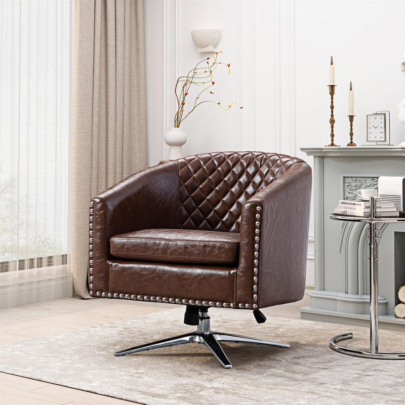 Fauteuil Bushgrove, Similicuir brun