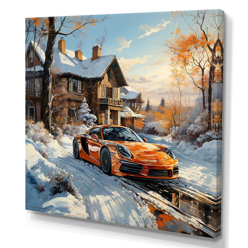 Exotic Car Charm In Winter  - Car Exotic Canvas Prints, Toile tendue, H 36 po x l 36 po x P 1,5 po
