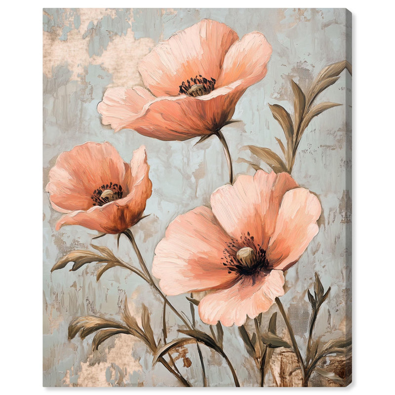 Art printanier sur toile , H 45 po x l 36 po, Toile tendue avec châssis