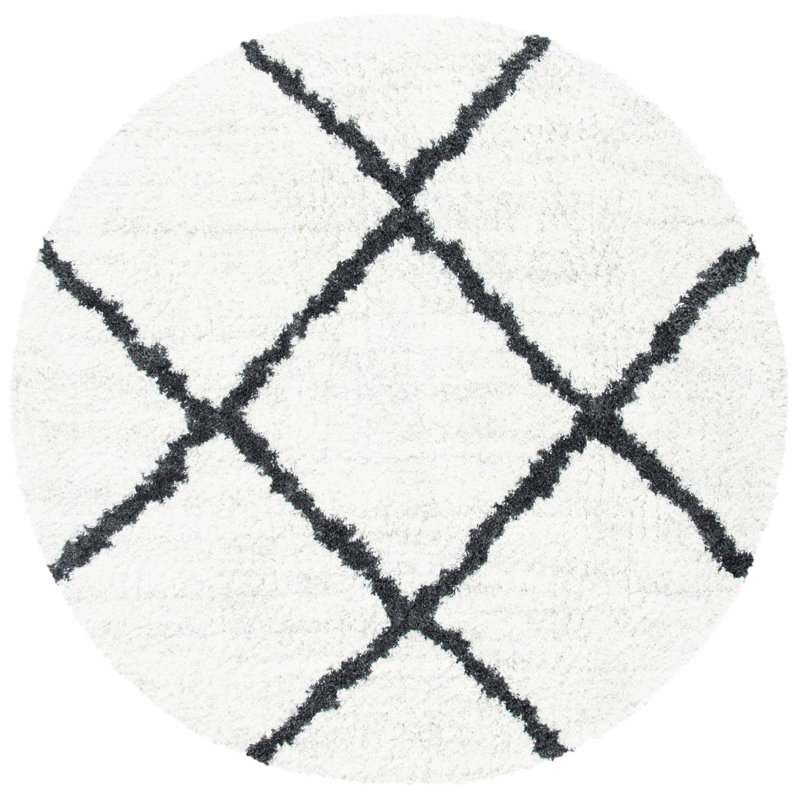 Tapis à performance géométrique Powe, Rond 6 pi 7 po