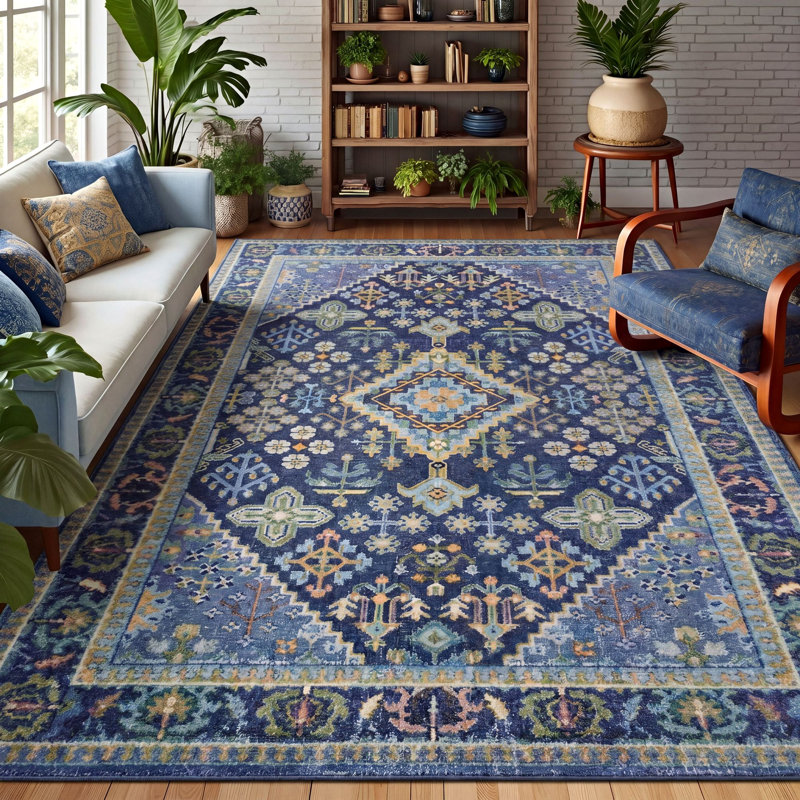 Tapis d'intérieur délavé et antidérapant, Rectangle 120 po x 96 po