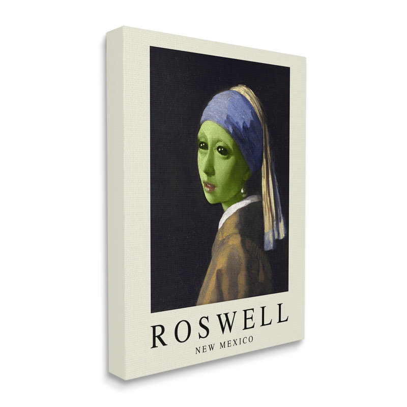 «Funny Alien Girl Roswell», impression sur toile, H 20 po x l 16 po x P 1,5 po