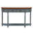 Retro Curved Wood Console Table, Half Moon Table With Open Shelf And 2 Drawers-920619422
