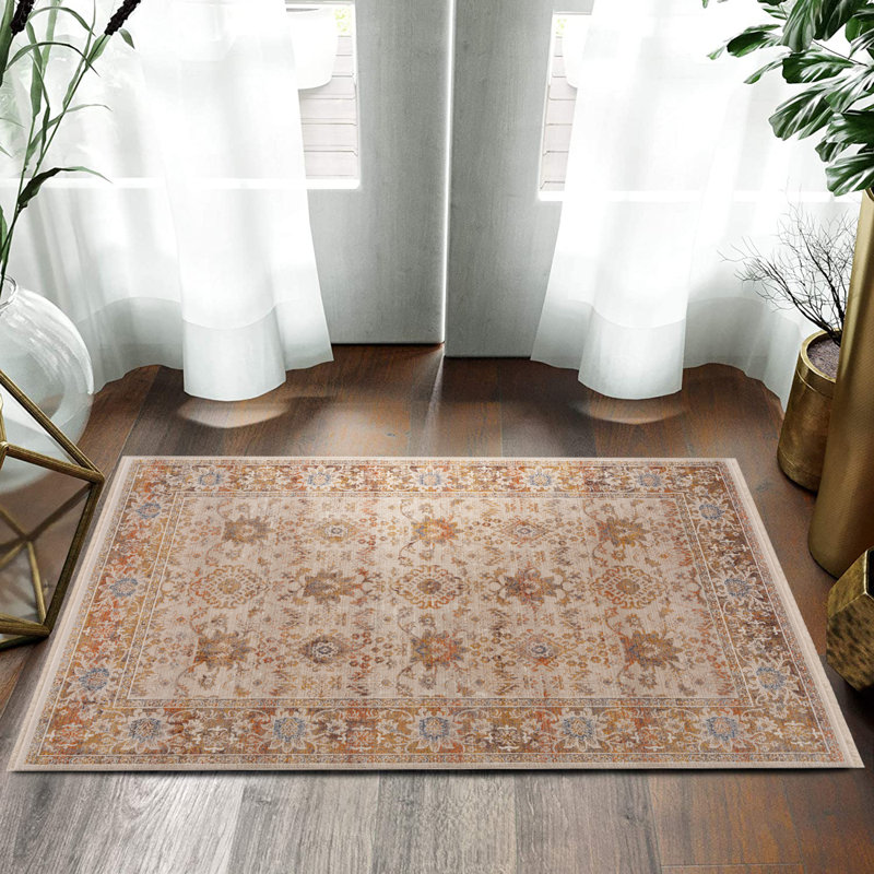 Tapis rustique rétro style bohémien, Rectangle de 2 pi x 3 pi
