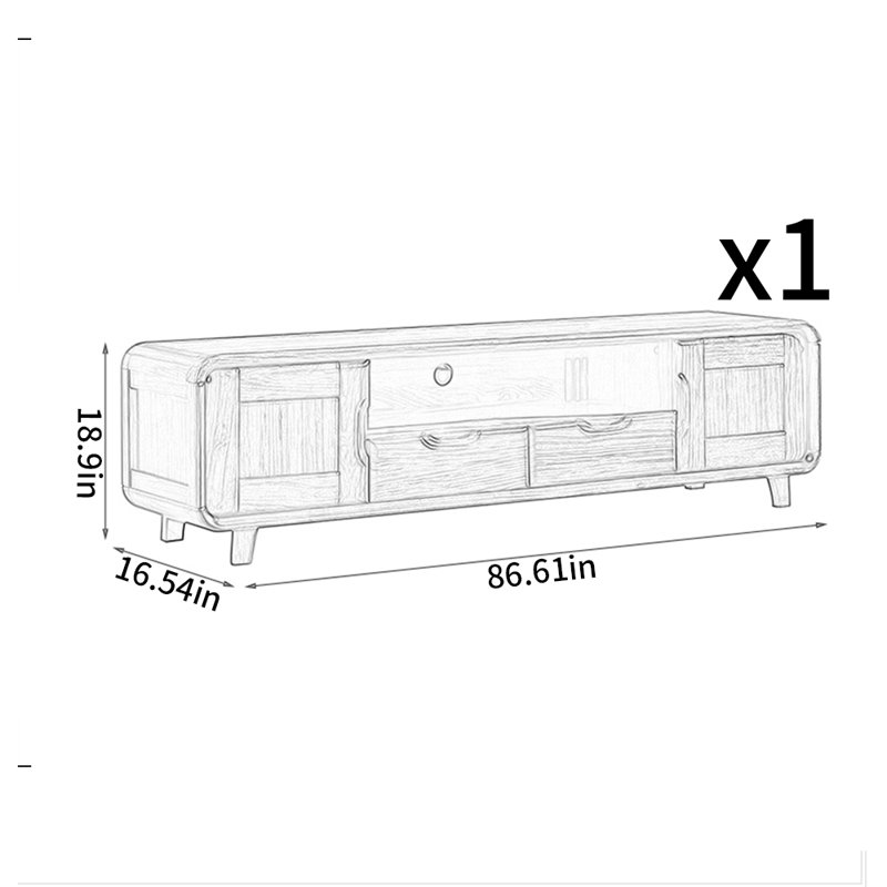 Meuble télé de style chinois, 86.61"