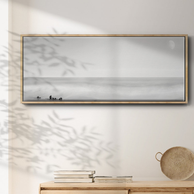 Panneau noir et blanc d'eau, toile encadrée, H 24 po x l 60 po