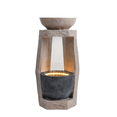 Outdoor Waterfall Fountain with Lights