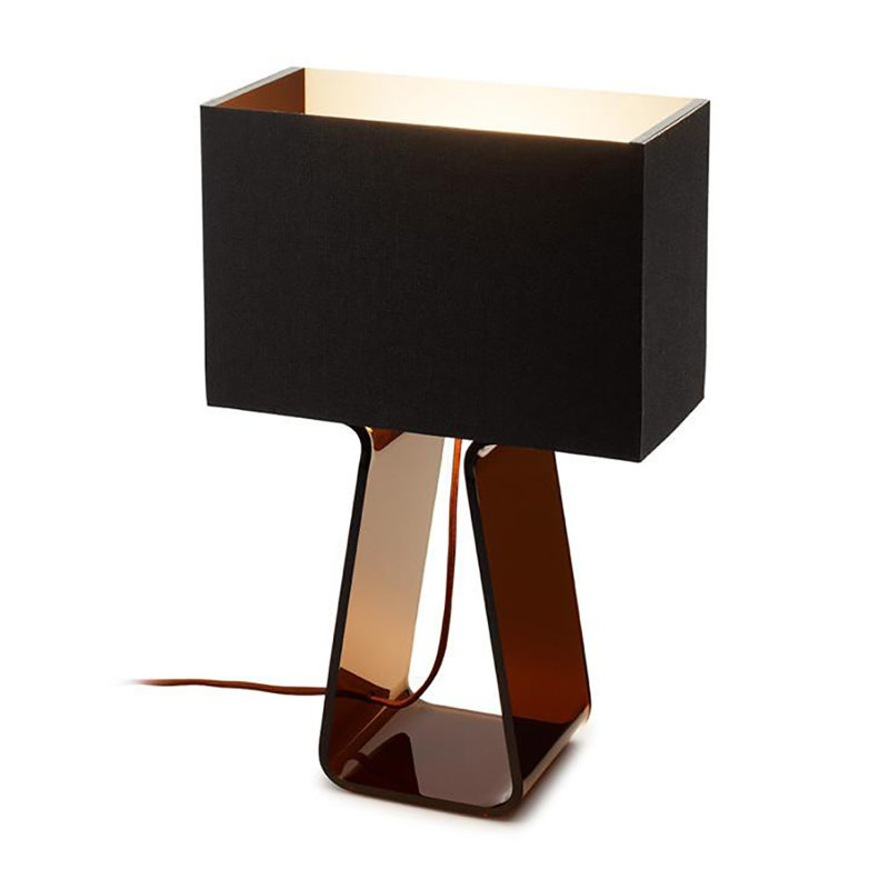 Lampe de table à haut tubulaire, H 14 po x l 9,5 po x P 4,5 po, Gris charbon