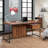 Sanor Rectangular Writing Desk in Walnut and Sandy Black