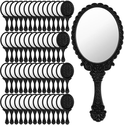 60-pack Small Vintage Handheld Mirrors – Black