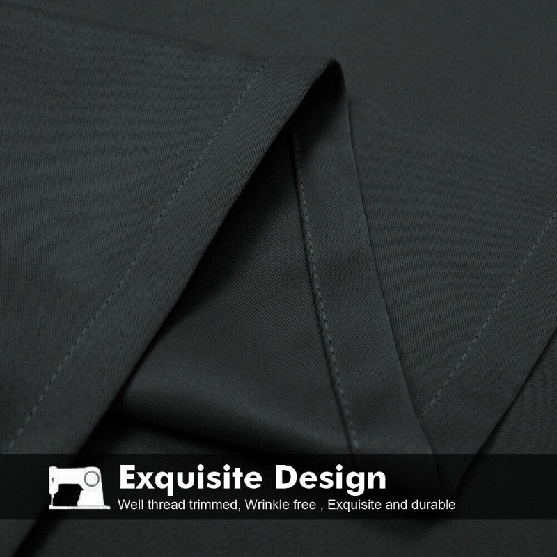 Bernards Blackout French Door Curtain, 117cm Width x 137cm Drop, Black