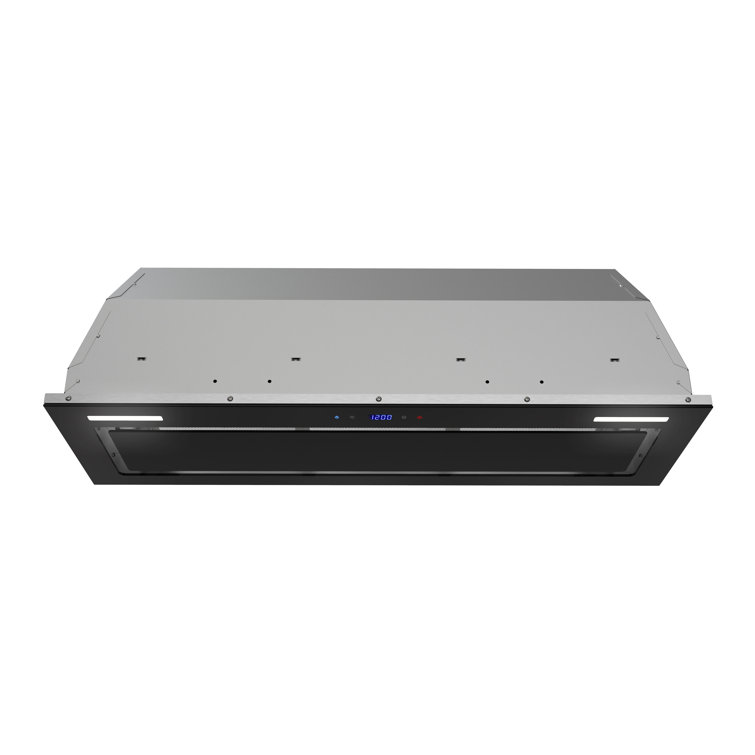 Streamline 36 in. Gorizia Ducted Insert 350 CFM Range Hood in Glossy Black with Mesh Filters, Touchpad Control, LED Lights