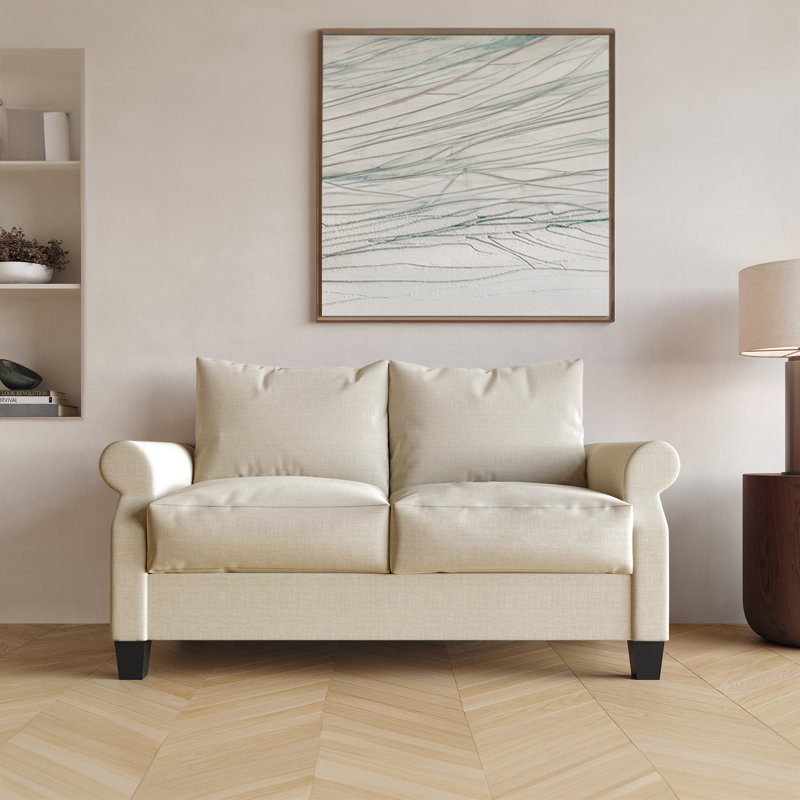 Mayner Fabric Reception Loveseat, Beige