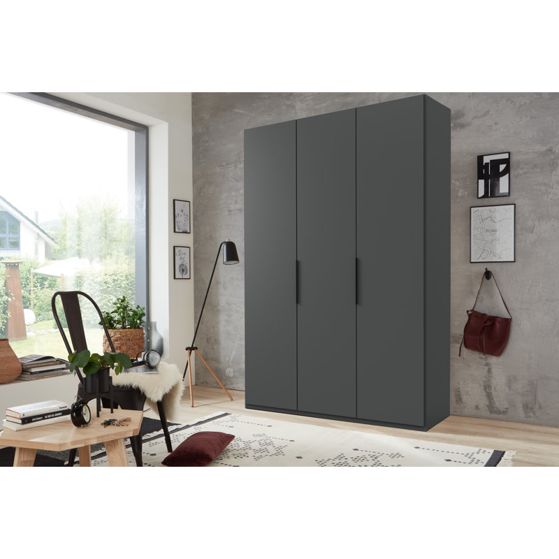 Guardino 3 Door Wardrobe, 236cm H x 150cm W x 58cm D, Graphite