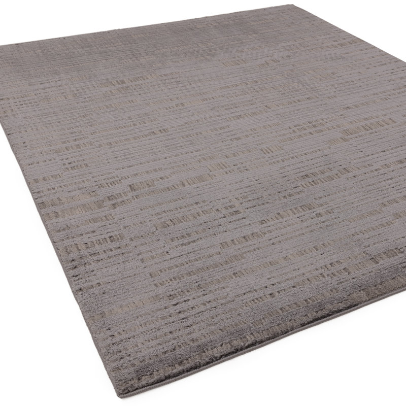 Deral Geometric Grey Area Rug, Rectangle 160 x 220 cm