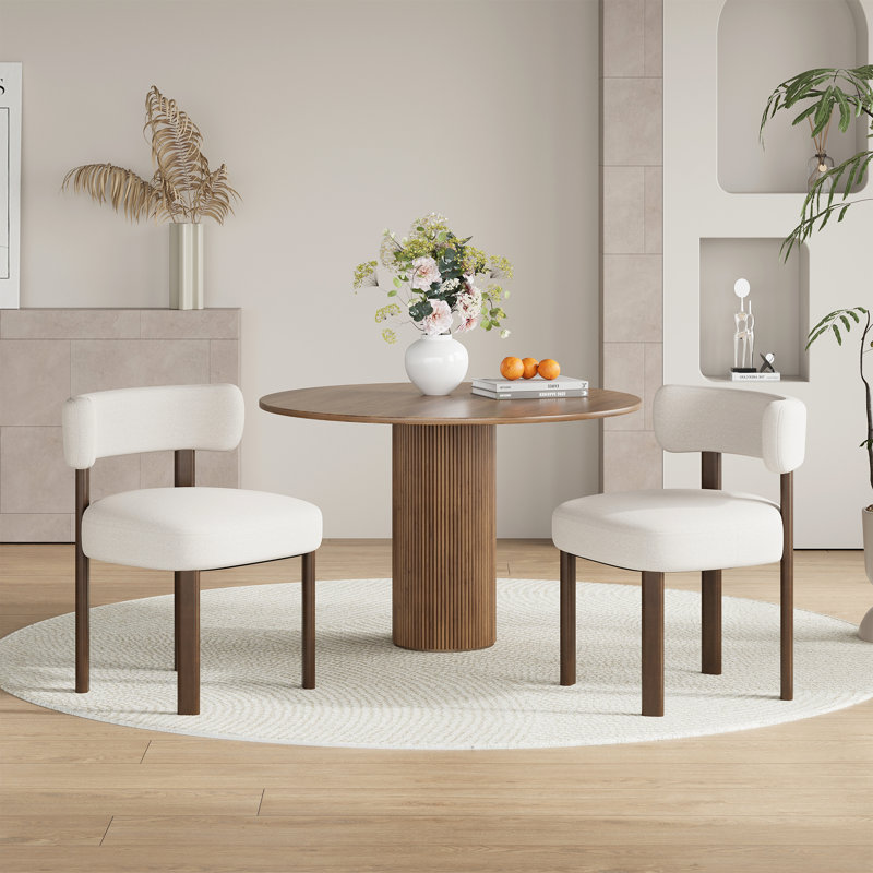 Chaises de salle à manger rembourrées Modern, Beige