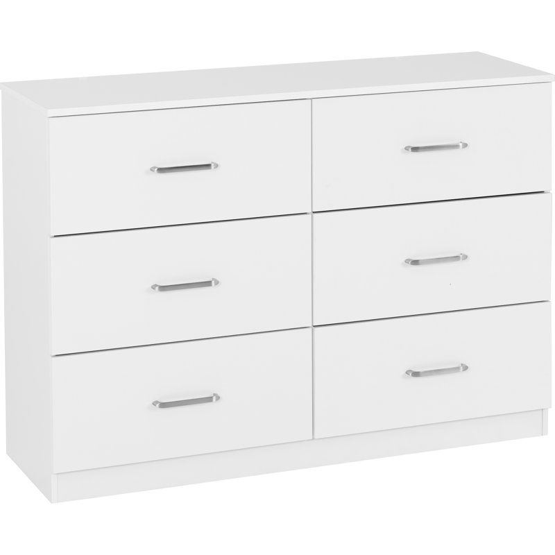Sumrah 110cm W 6 - Drawer Chest of Drawers, White
