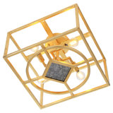 Rome 4 - Light 15" Caged Square / Rectangle Flush Mount