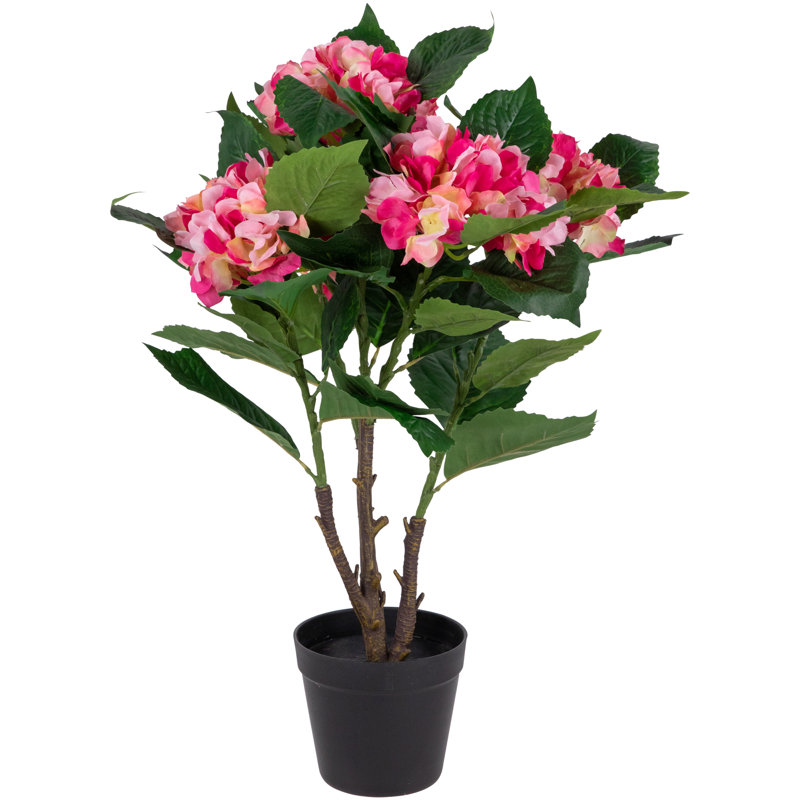 Hortensia artificiel vert et rose 25,75 po